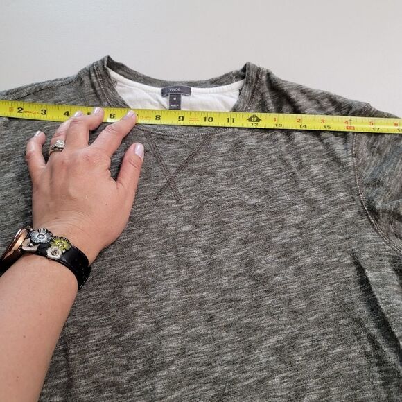 Vince heathered olive green pullover top - Picture 4 of 11